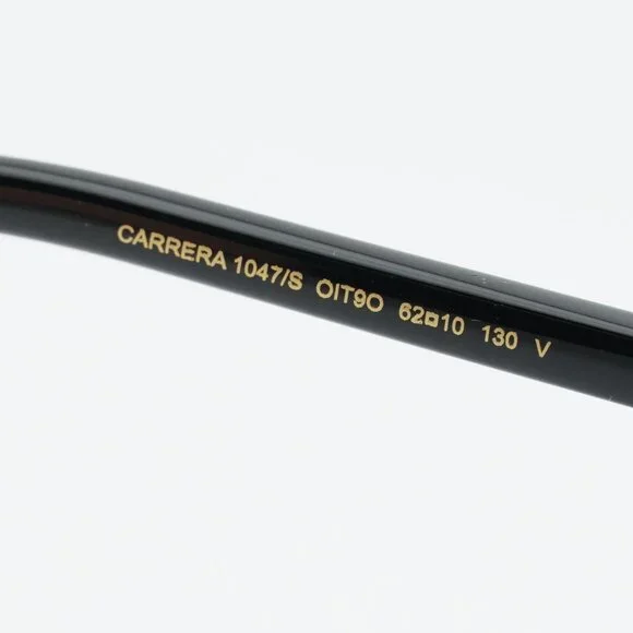 CARRERA 1047/S 0OIT 9O Sunglasses Black Aviator Frame, Grey Lenses